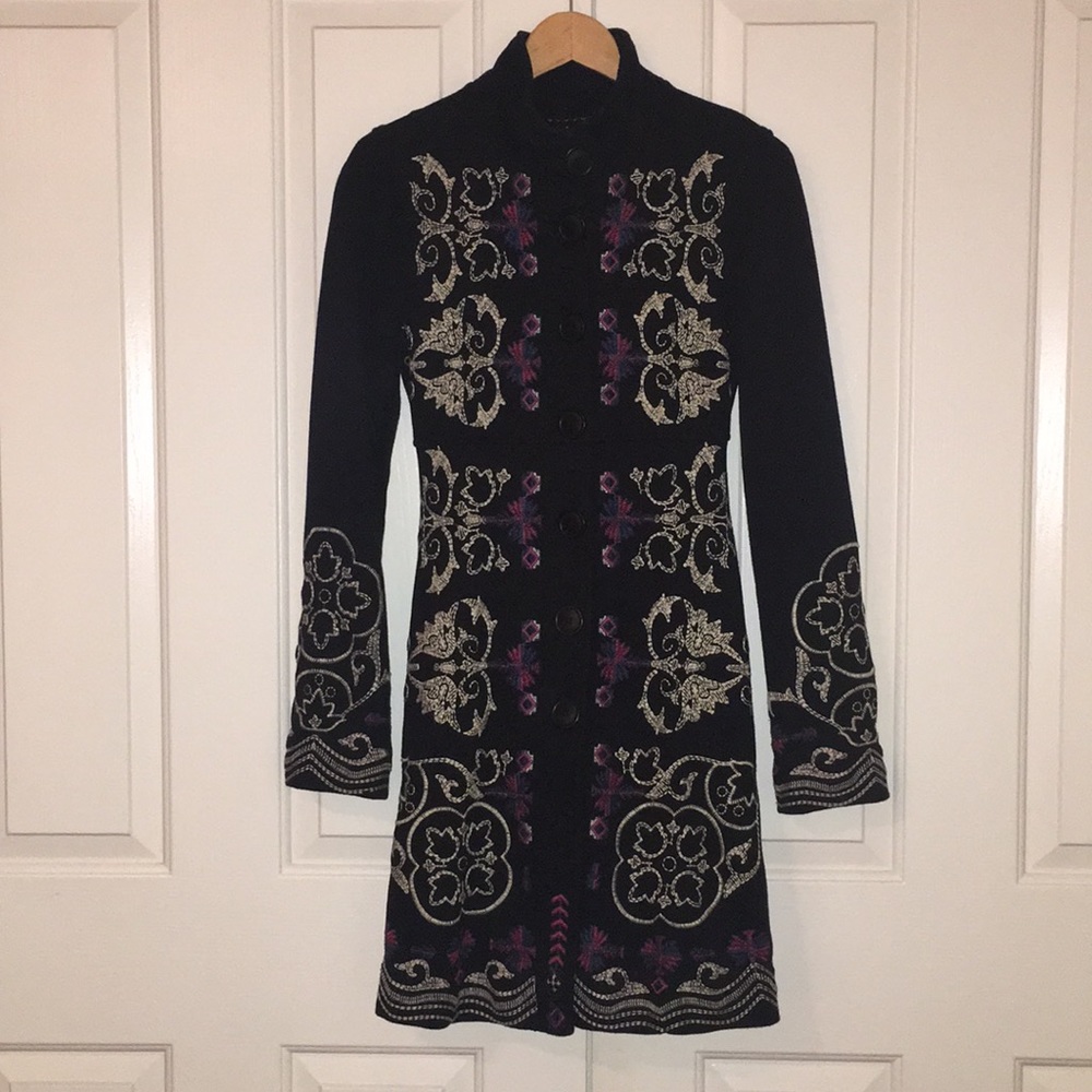 Johnny Was Embroidered Coat
